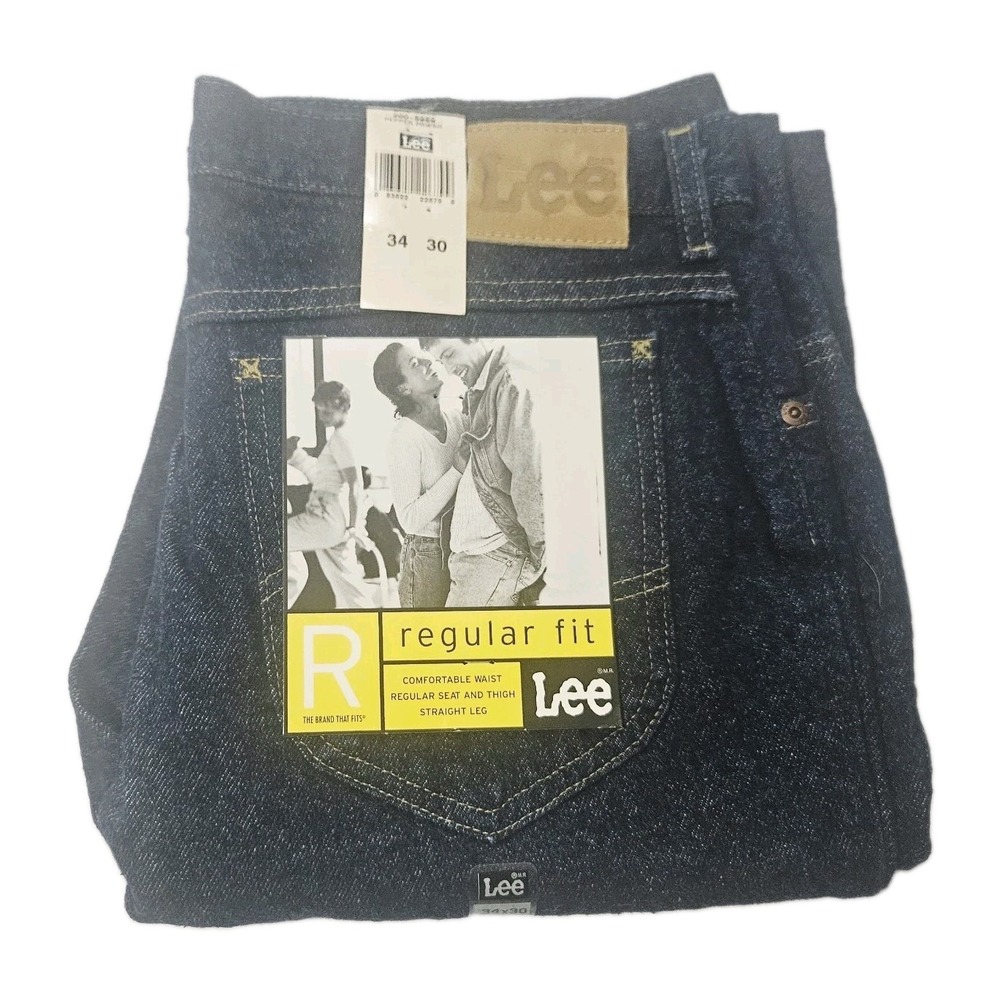 Vintage Lee Blue Jeans Regular Fit Deadstock NWT Size 34x30 Straight Leg